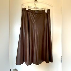 Faux leather panels skirt